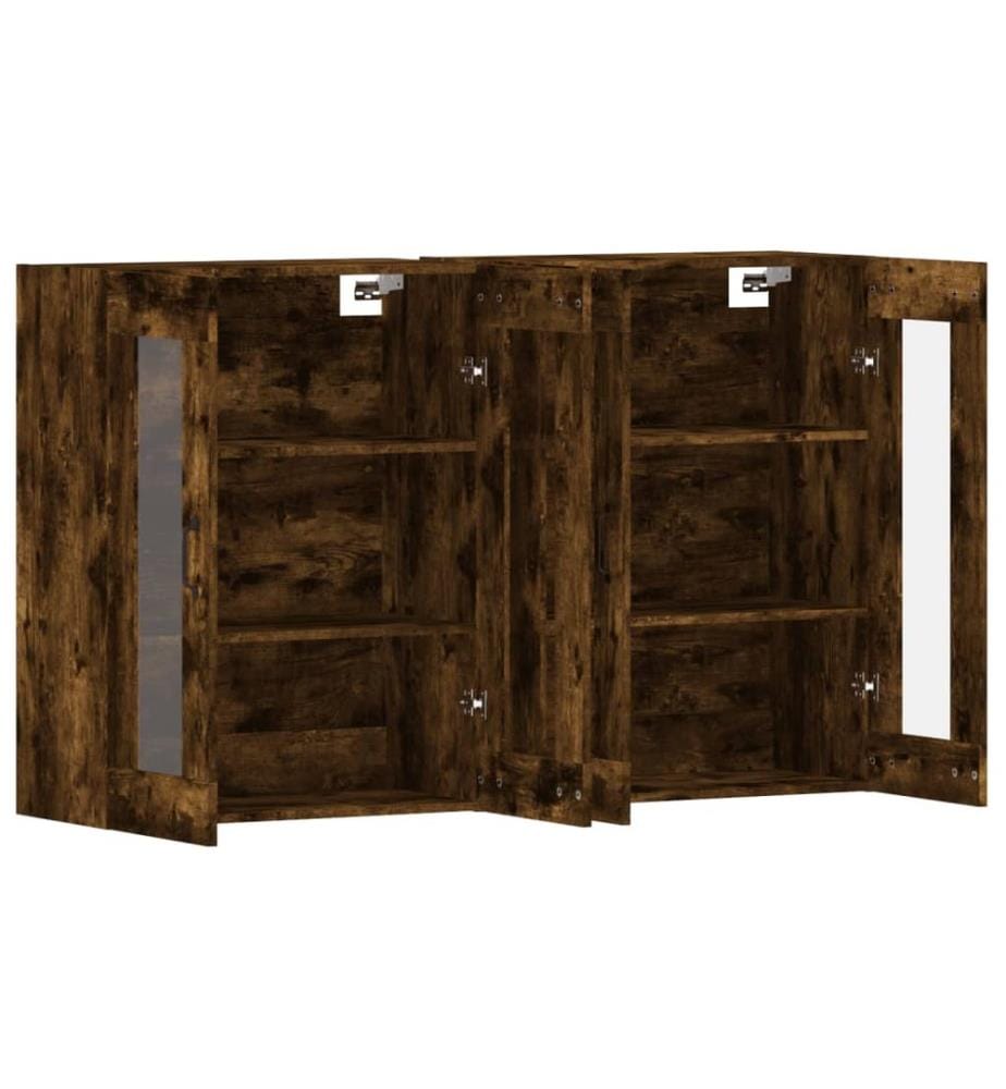 Wandschränke 2 Stk. Räuchereiche Holzwerkstoff