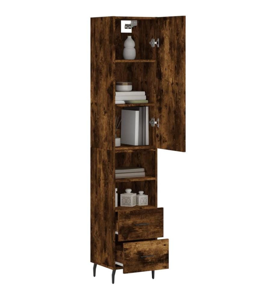 Highboard Räuchereiche 34,5x34x180 cm Holzwerkstoff