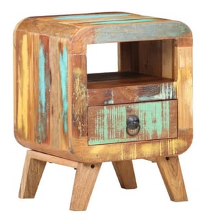 Nachttisch 30x30x41 cm Recyceltes Massivholz