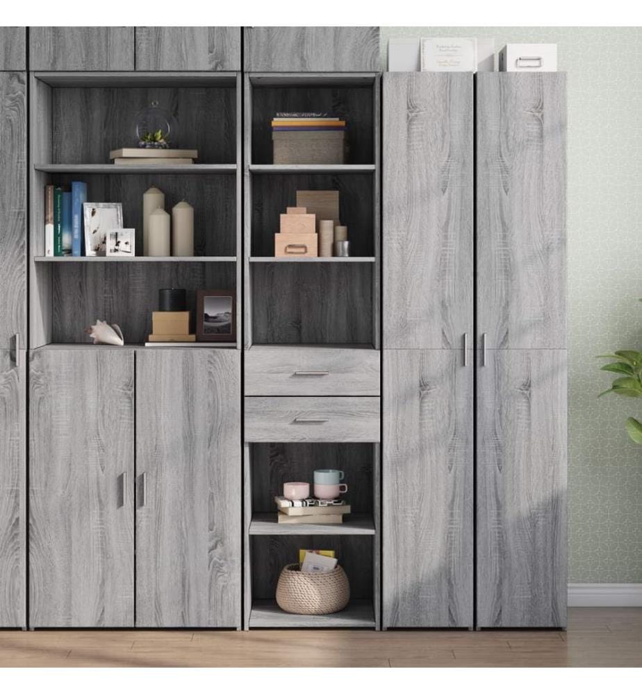 Highboard Grau Sonoma 45x42,5x185 cm Holzwerkstoff