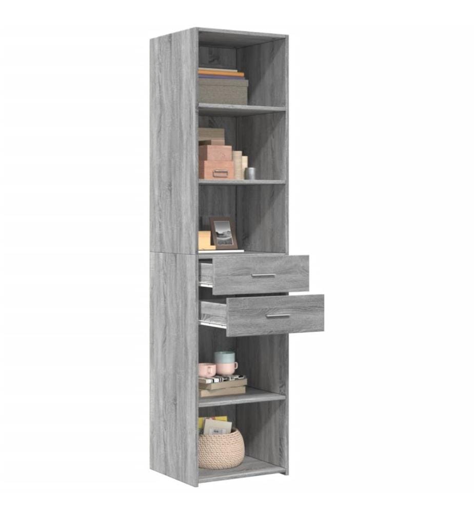 Highboard Grau Sonoma 45x42,5x185 cm Holzwerkstoff