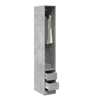 Kleiderschrank Betongrau 30x50x200 cm Holzwerkstoff