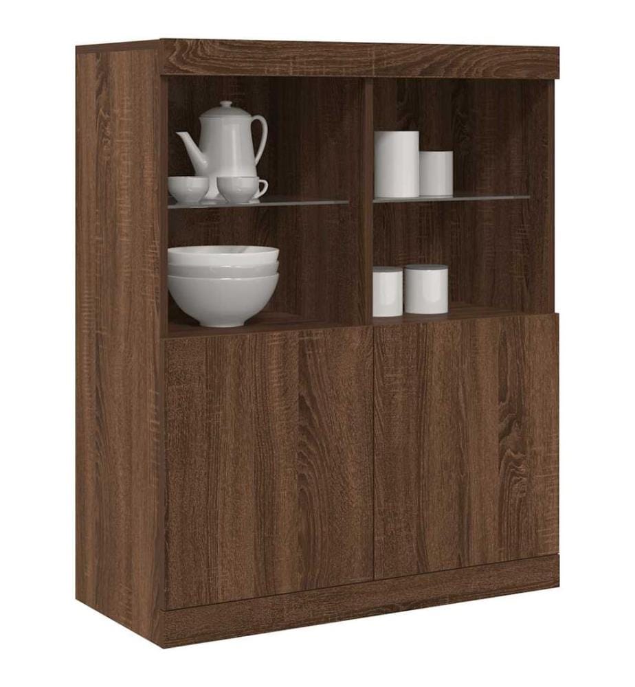 Sideboard Braun Eichen-Optik 81x37x100 cm Holzwerkstoff