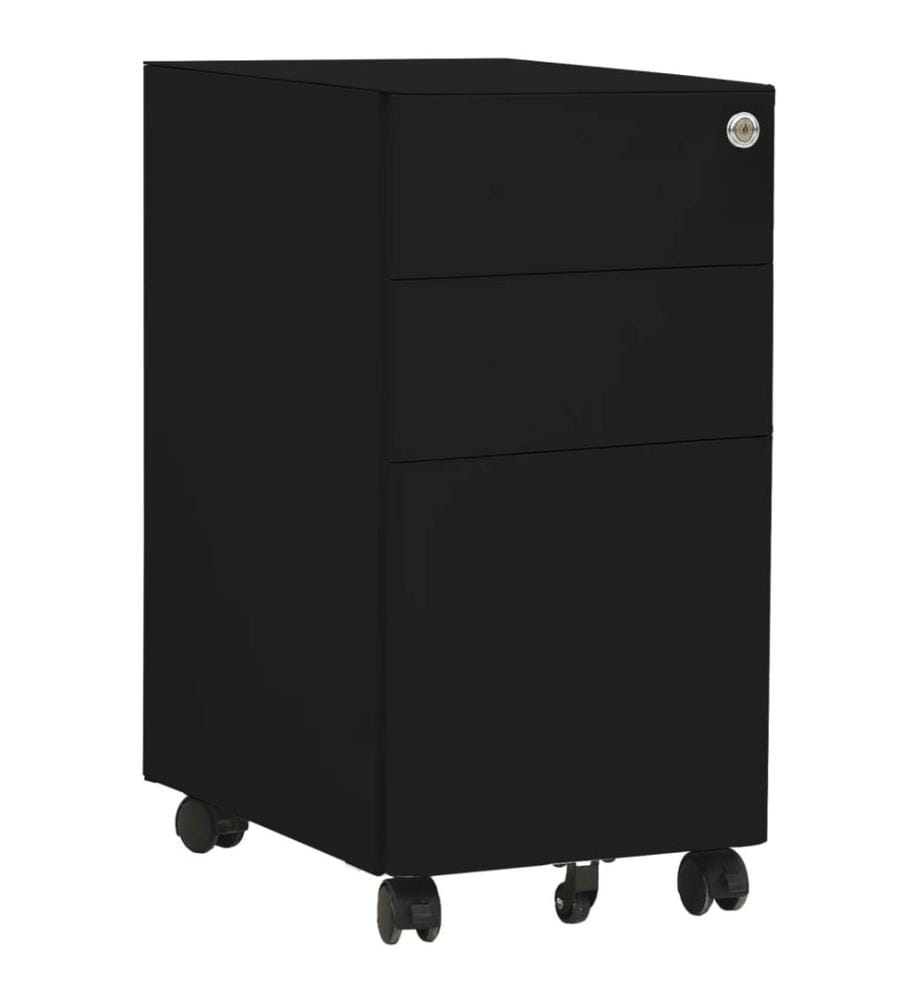 Classeur mobile Noir 30x45x59 cm Acier