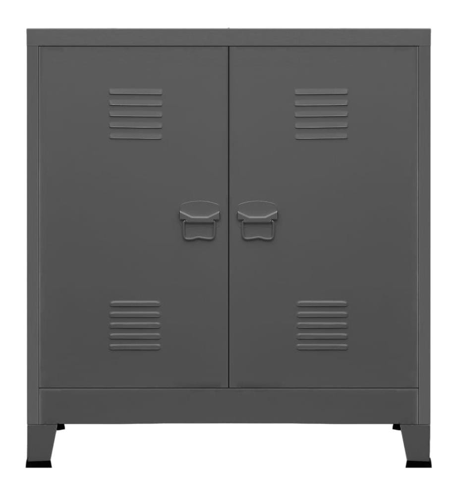 Coffre de rangement industriel Anthracite 90x40x100 cm Acier