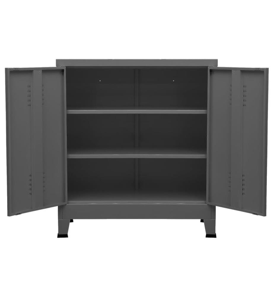Coffre de rangement industriel Anthracite 90x40x100 cm Acier