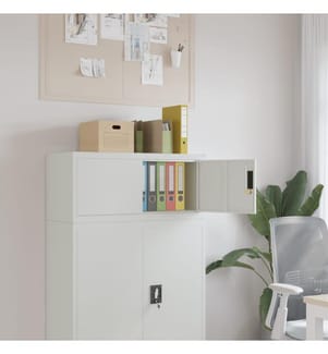 Aktenschrank Hellgrau 90x40x40 cm Stahl