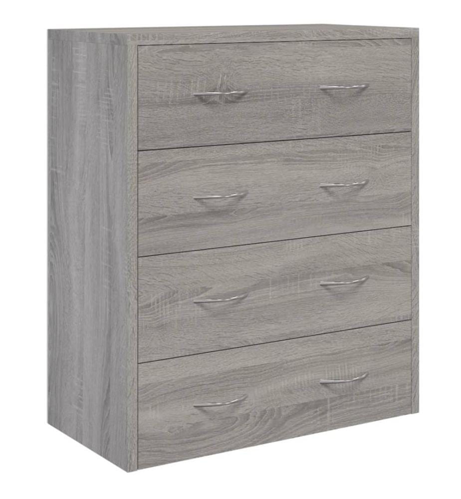 Kommode mit 4 Schubladen 60x30,5x71 cm Grau Sonoma
