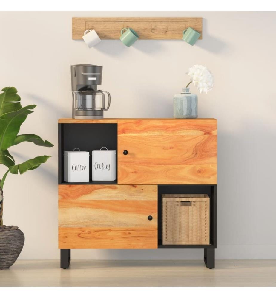 Sideboard mit 2 Türen 80x33x75 cm Massivholz Akazie