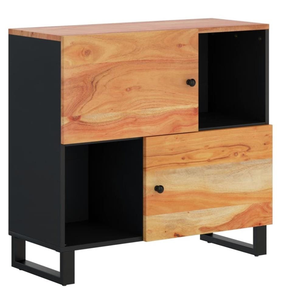 Sideboard mit 2 Türen 80x33x75 cm Massivholz Akazie