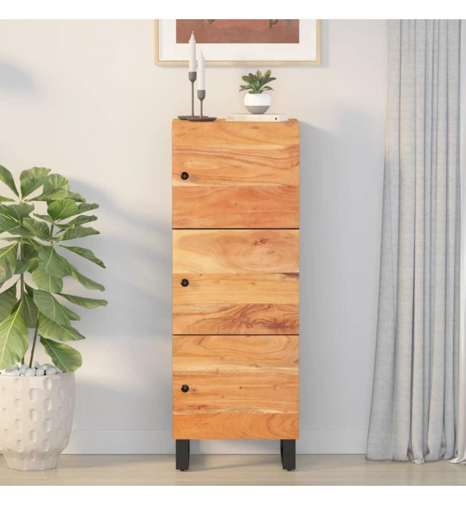 Highboard mit 3 Türen 40x33x110 cm Massivholz Akazie & Eisen