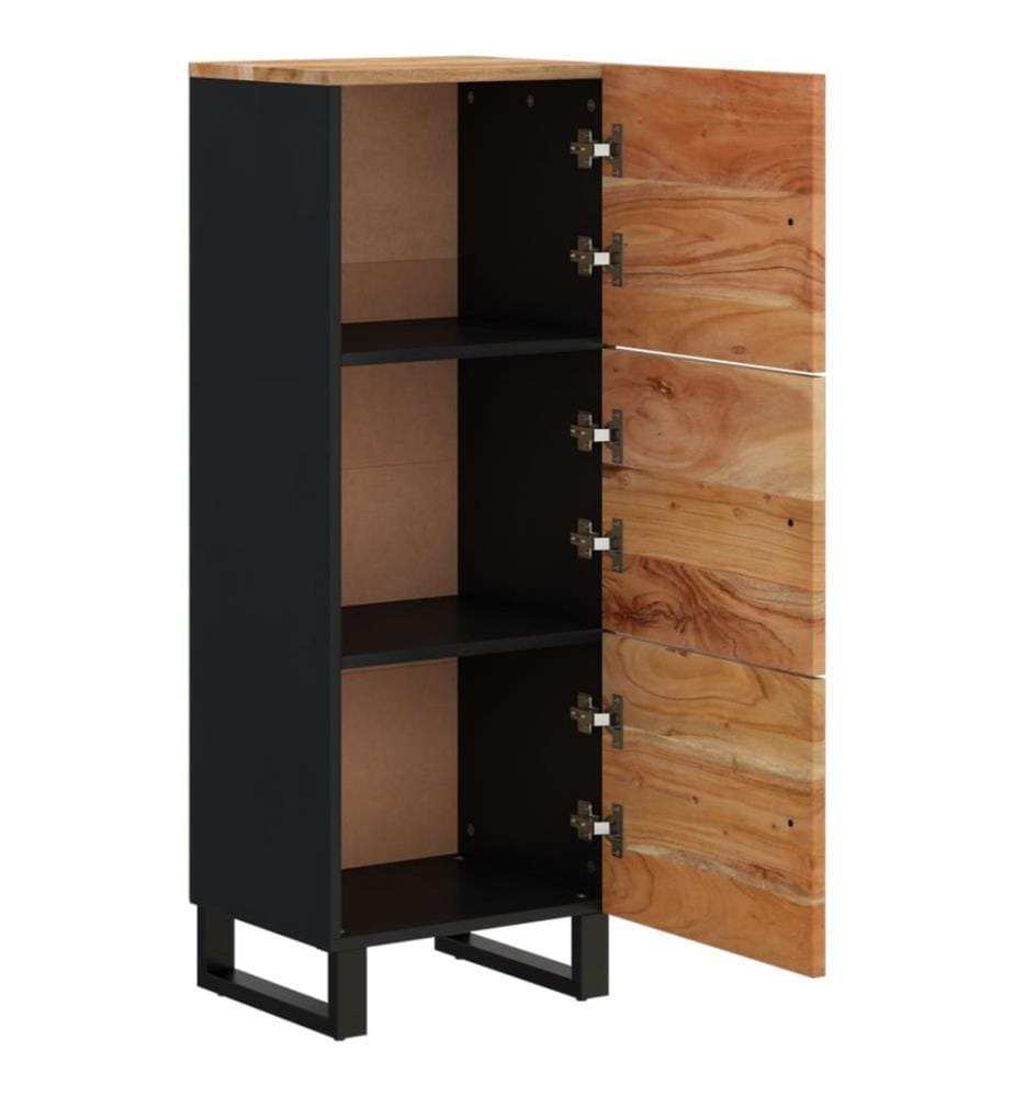 Highboard mit 3 Türen 40x33x110 cm Massivholz Akazie & Eisen