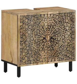 Waschbeckenunterschrank 62x33x58 cm Massivholz Mango
