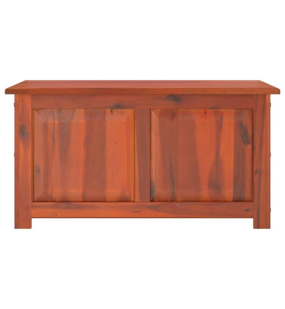 Coffre de rangement avec couvercle marron bois massif d'acacia