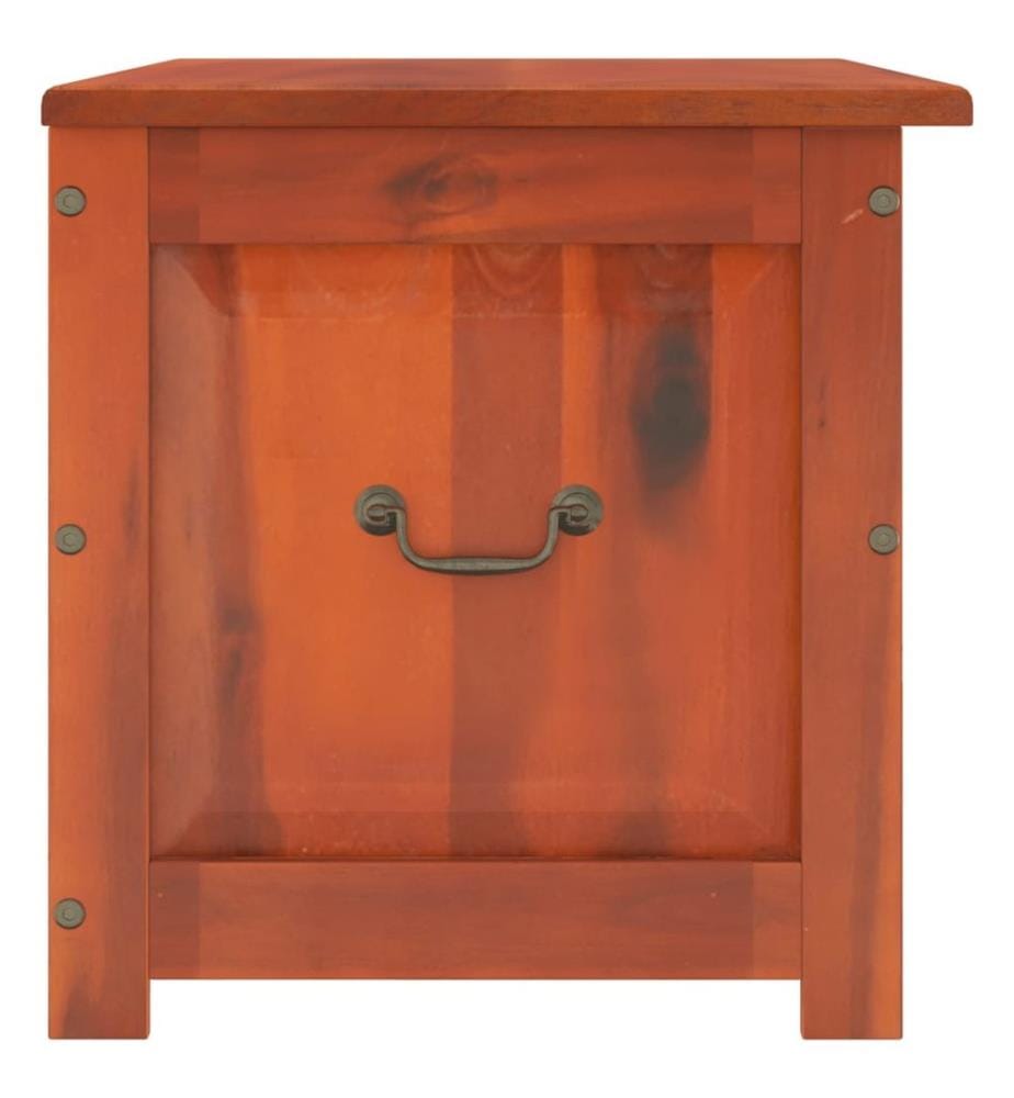 Coffre de rangement avec couvercle marron bois massif d'acacia