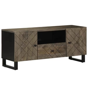 TV-Schrank Schwarz 105x33x46 cm Massivholz Mango