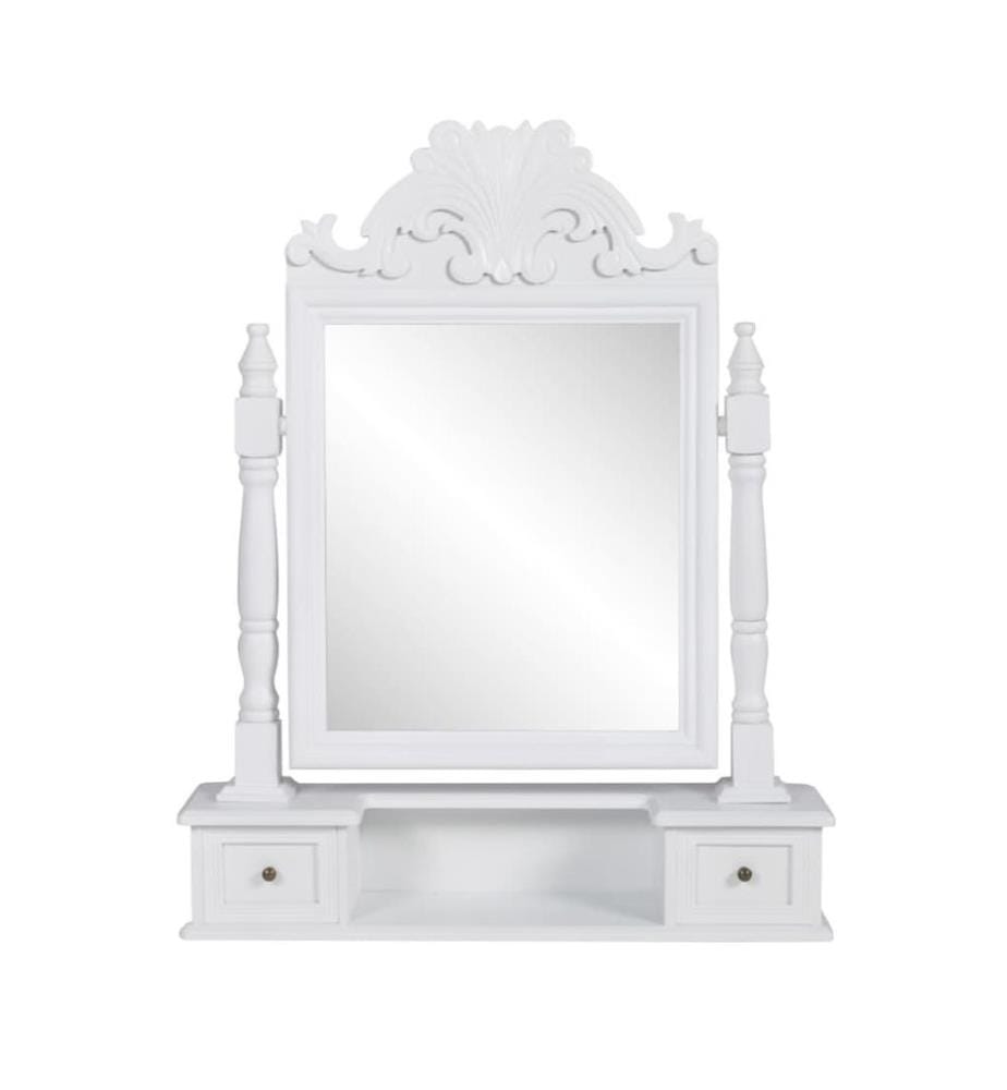 Coiffeuse avec miroir pivotant rectangulaire MDF