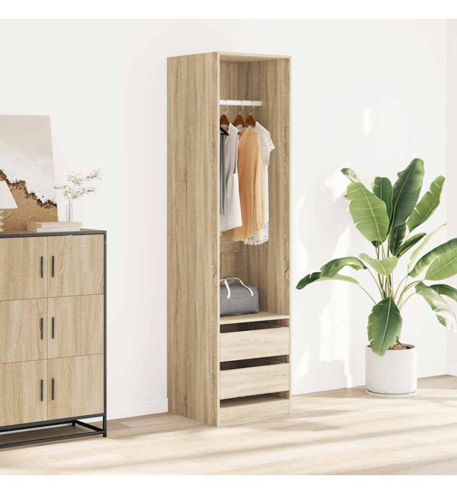 Kleiderschrank mit Schubladen Sonoma-Eiche 50x50x200 cm