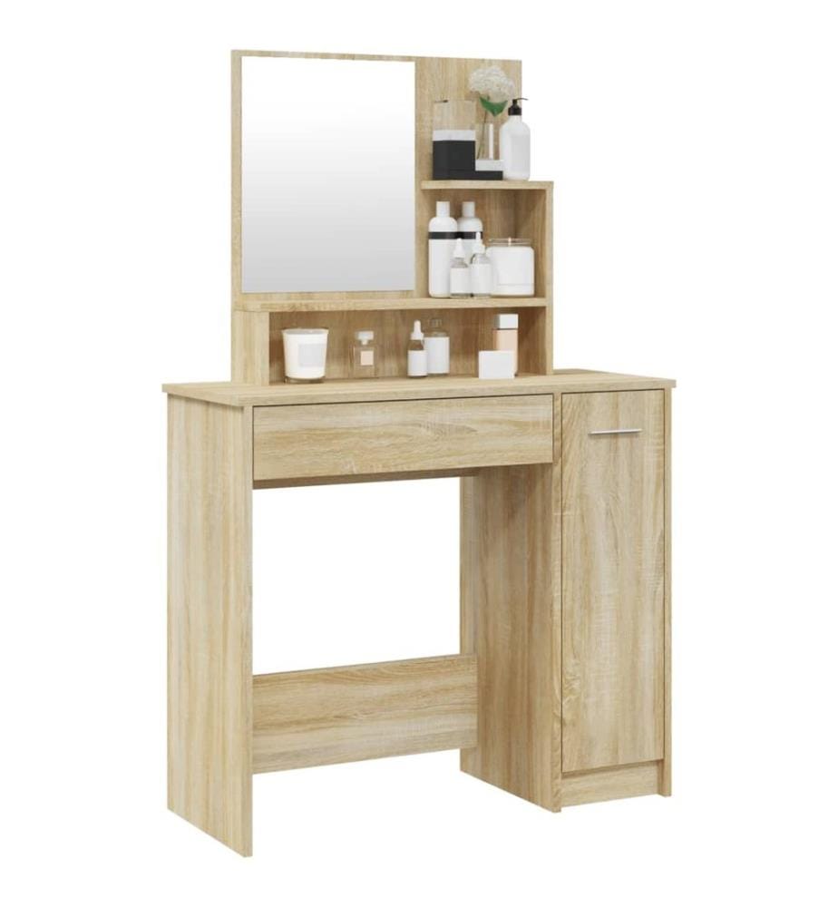 Coiffeuse avec miroir chêne sonoma 86,5x35x136 cm