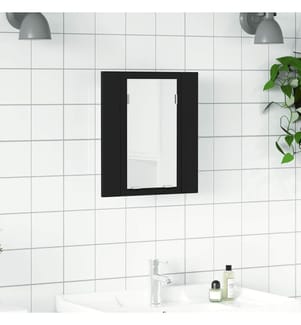 LED-Bad-Spiegelschrank Schwarz 40x12x45 cm Acryl