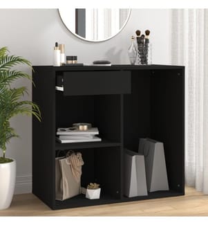 Kosmetikschrank Schwarz 80x40x75 cm Holzwerkstoff