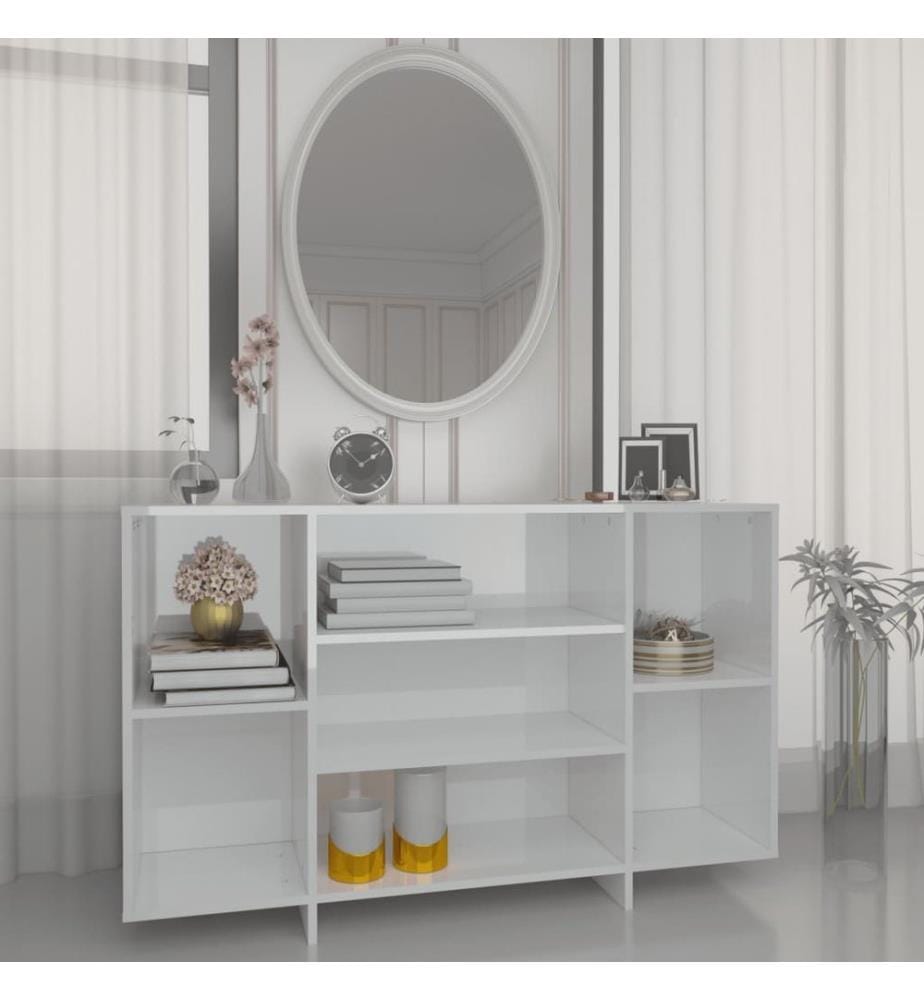 Sideboard Hochglanz-Weiss 120x30x75 cm Holzwerkstoff