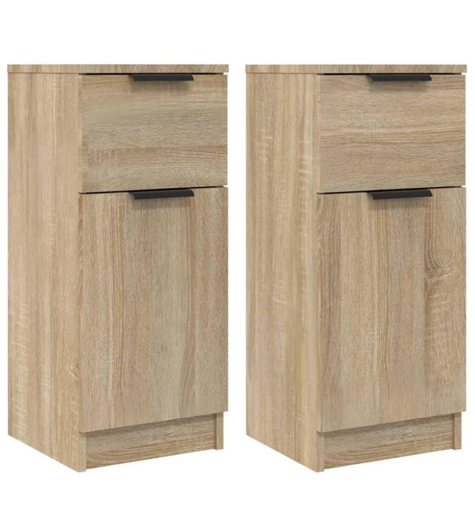 Sideboards 2 Stk. Sonoma-Eiche 30x30x70 cm Holzwerkstoff