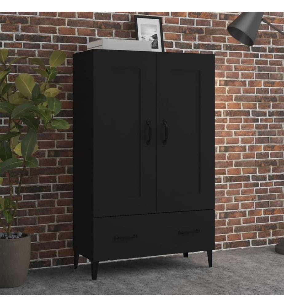 Highboard Schwarz 70x31x115 cm Holzwerkstoff