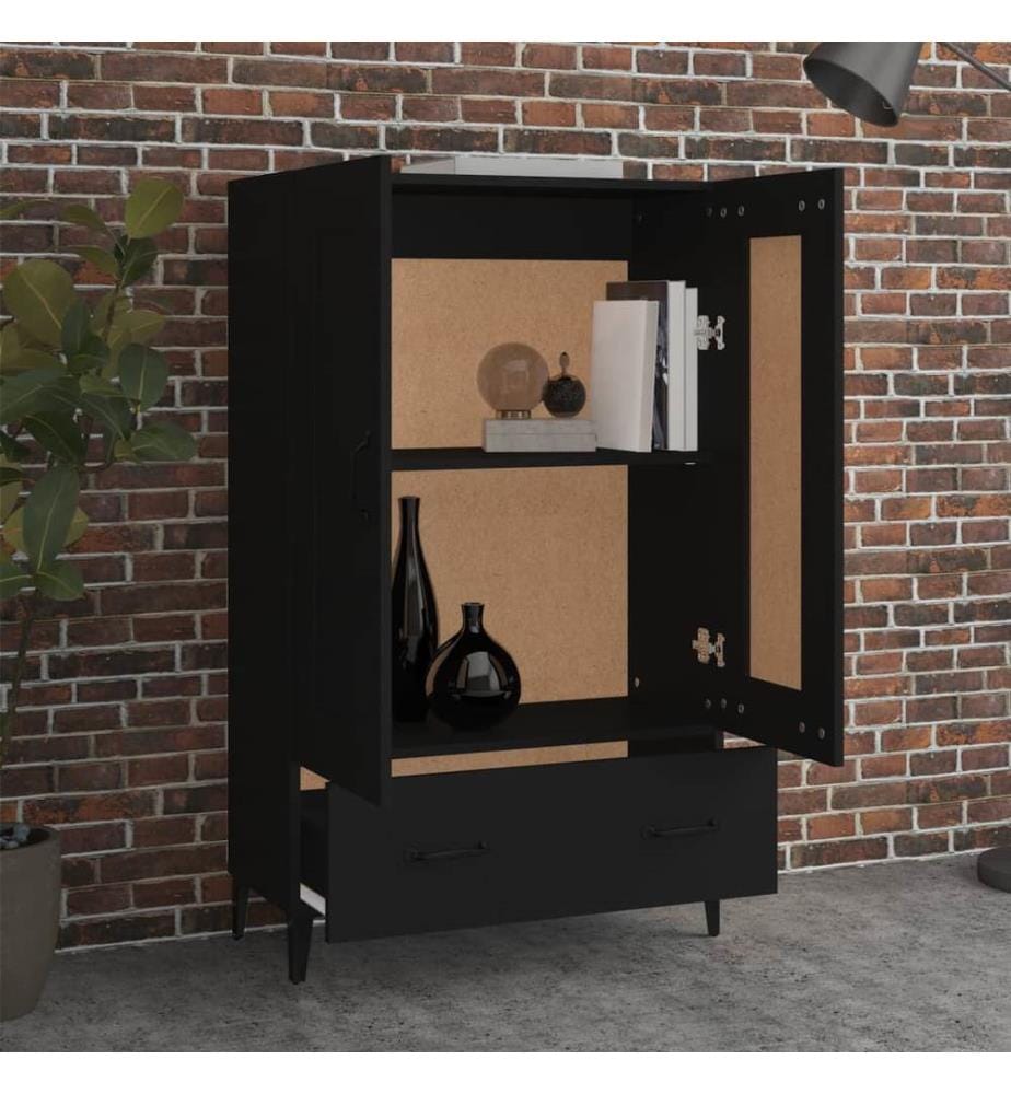 Highboard Schwarz 70x31x115 cm Holzwerkstoff