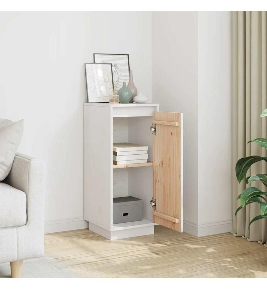 Sideboard Weiss 31,5x34x75 cm Massivholz Kiefer