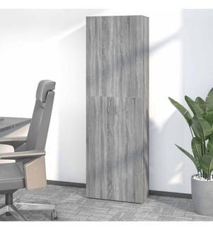Büroschrank Grau Sonoma 60x32x190 cm Holzwerkstoff