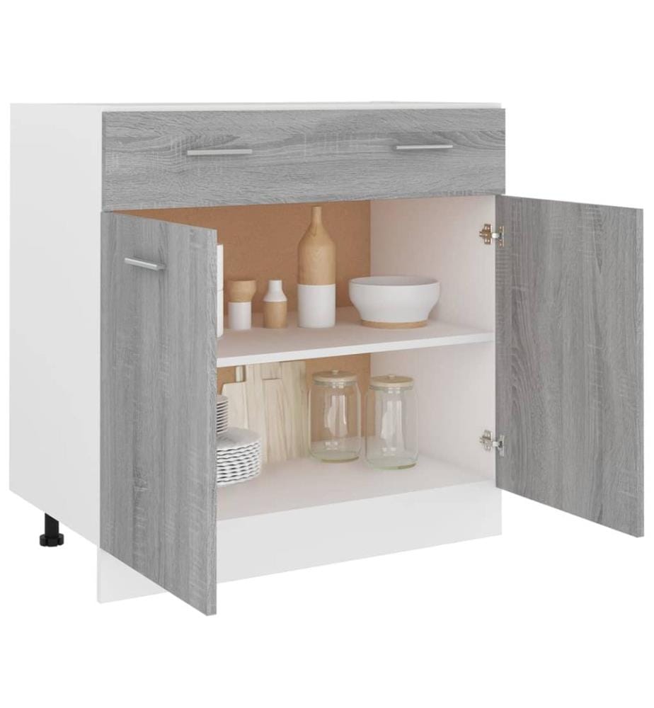 Unterschrank mit Schublade Grau Sonoma 80x46x81,5 cm