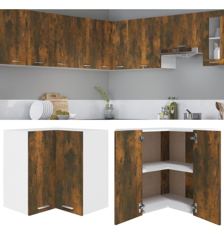 Eck-Hängeschrank Lyon Räuchereiche 57x57x60 cm Holzwerkstoff