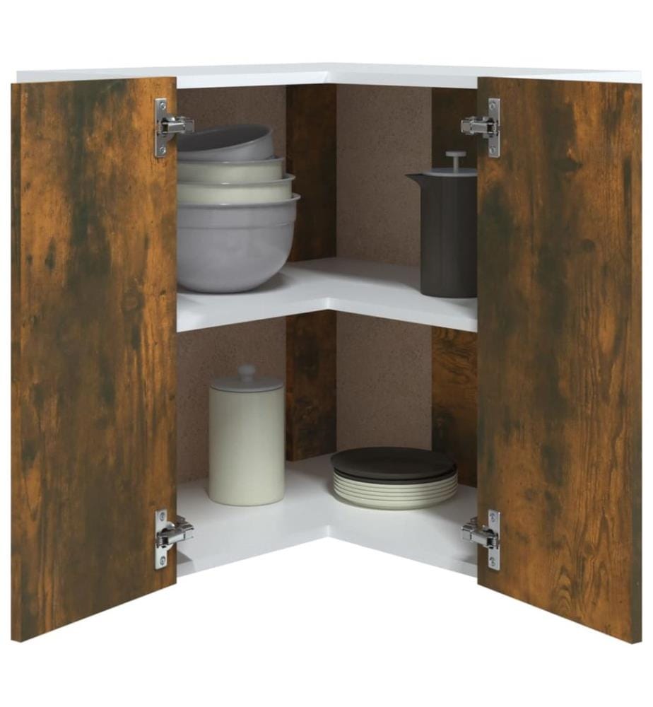 Eck-Hängeschrank Lyon Räuchereiche 57x57x60 cm Holzwerkstoff