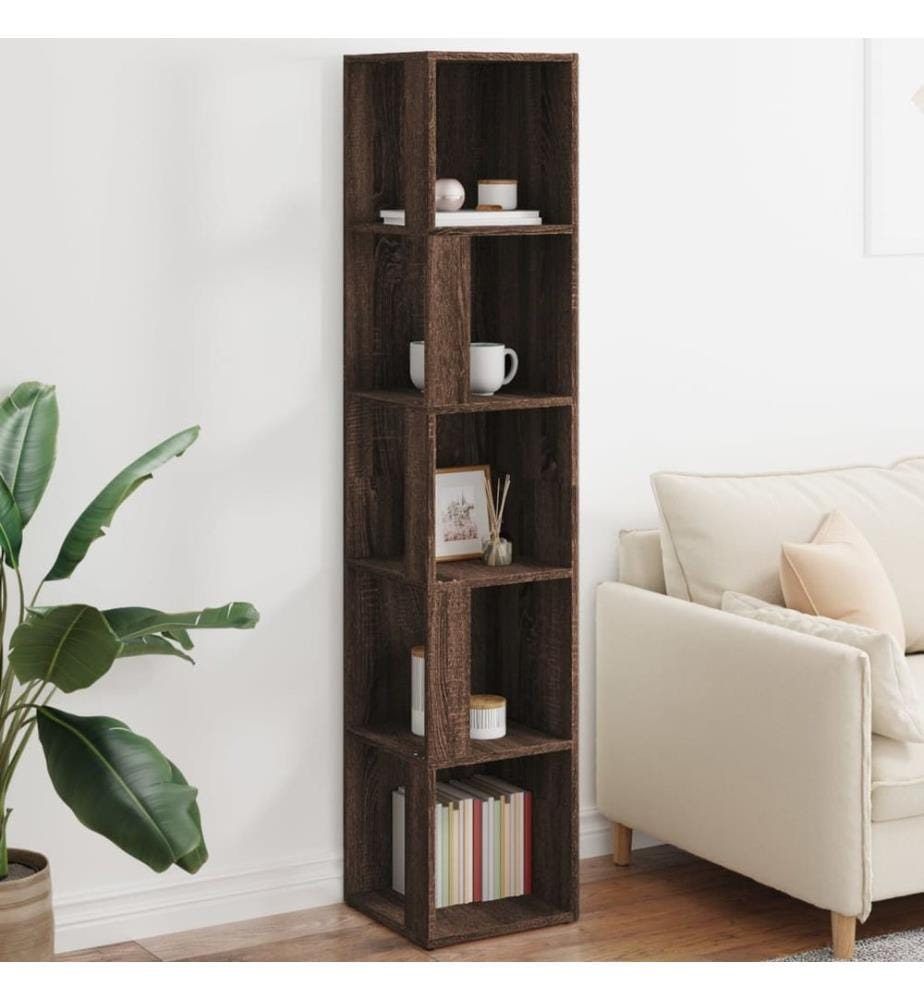 Eckregal Braun Eichen-Optik 33x33x164,5 cm Holzwerkstoff