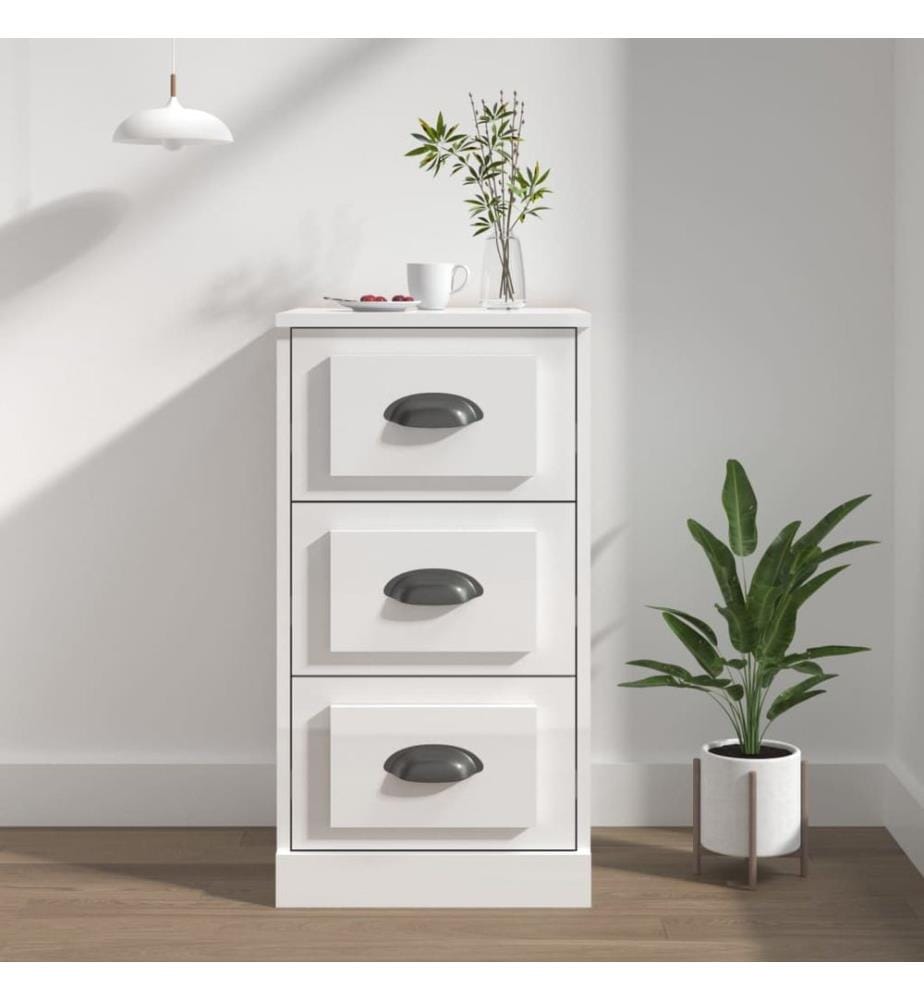 Sideboard Hochglanz-Weiss 36x35,5x67,5 cm Holzwerkstoff