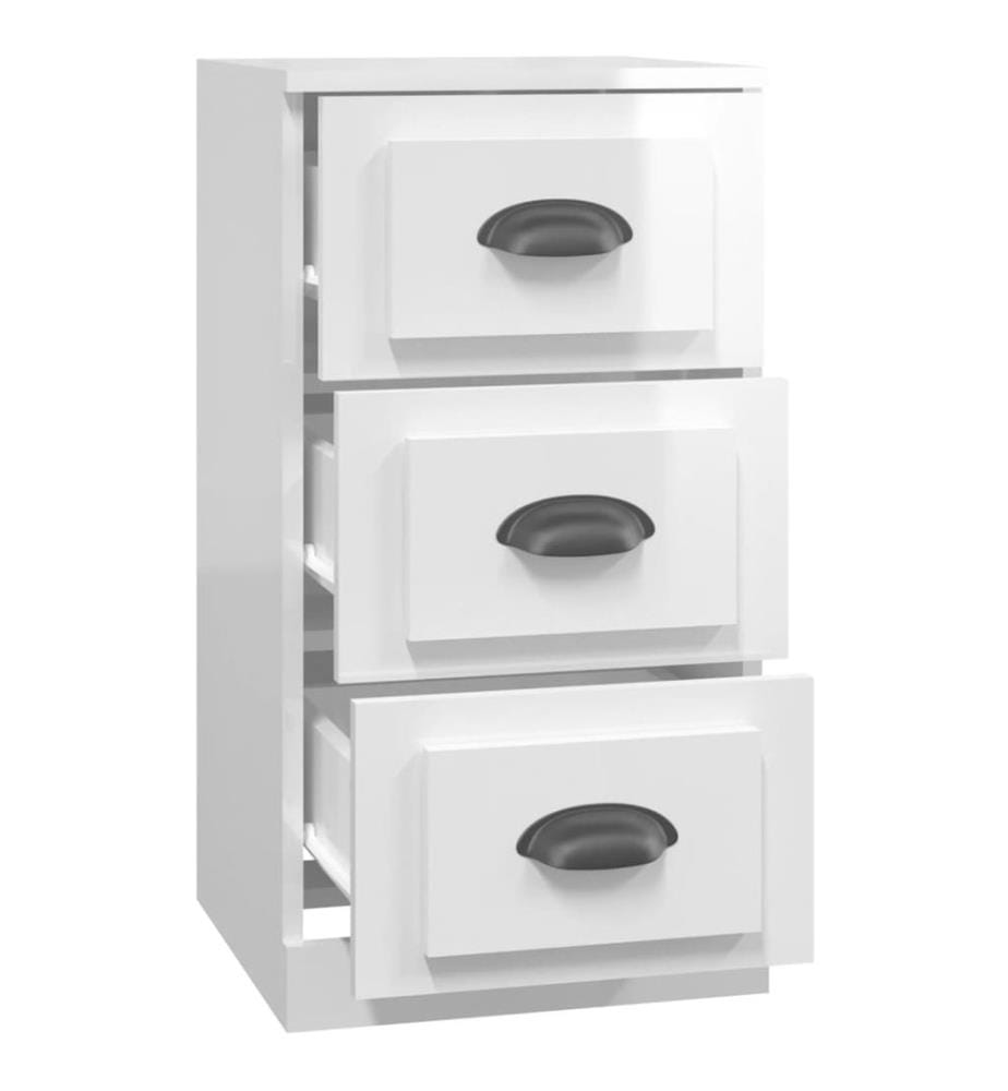 Sideboard Hochglanz-Weiss 36x35,5x67,5 cm Holzwerkstoff