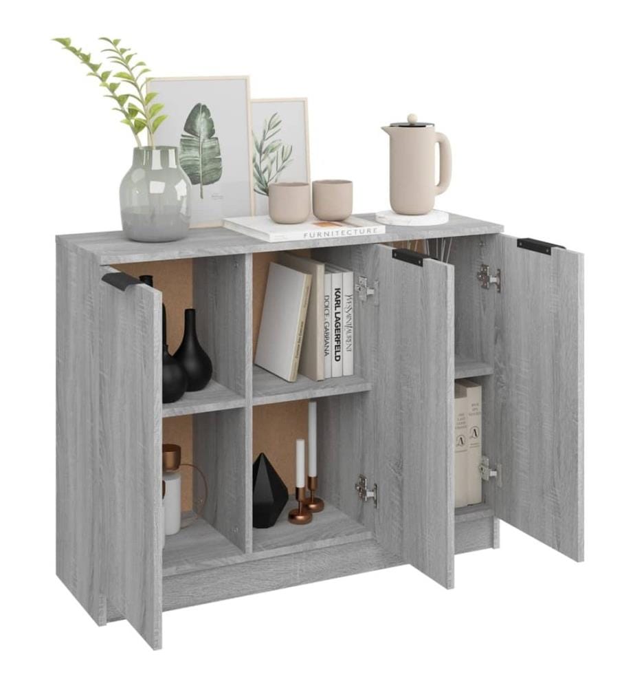 Sideboard Grau Sonoma 90,5x30x70 cm Holzwerkstoff