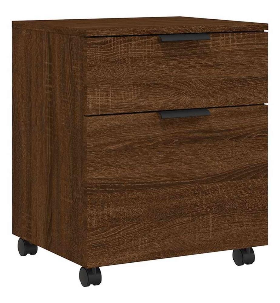 Mobiler Aktenschrank mit Rollen Braun Eichen-Optik 45x38x54 cm