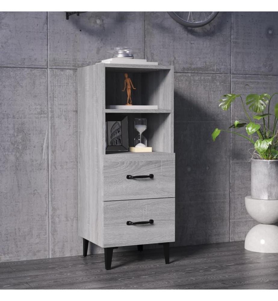 Sideboard Grau Sonoma 34,5x34x90 cm Holzwerkstoff