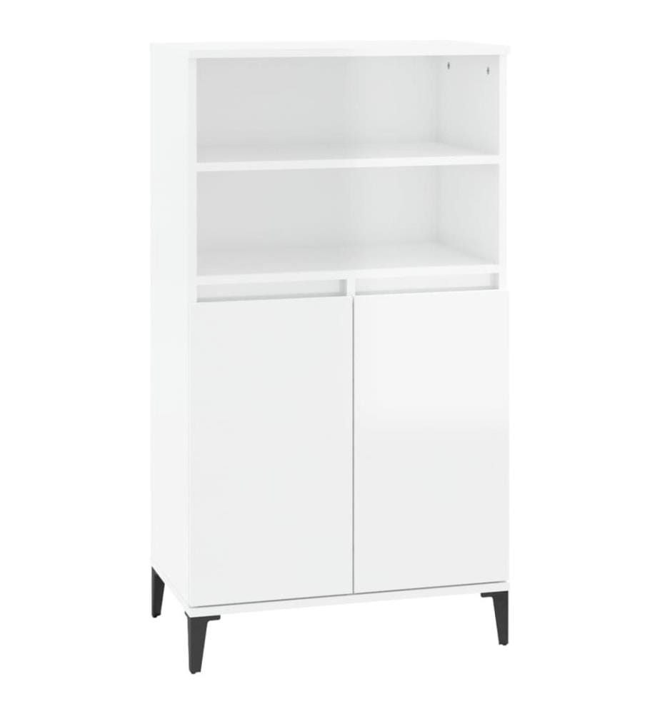 Highboard Hochglanz-Weiss 60x36x110 cm Holzwerkstoff