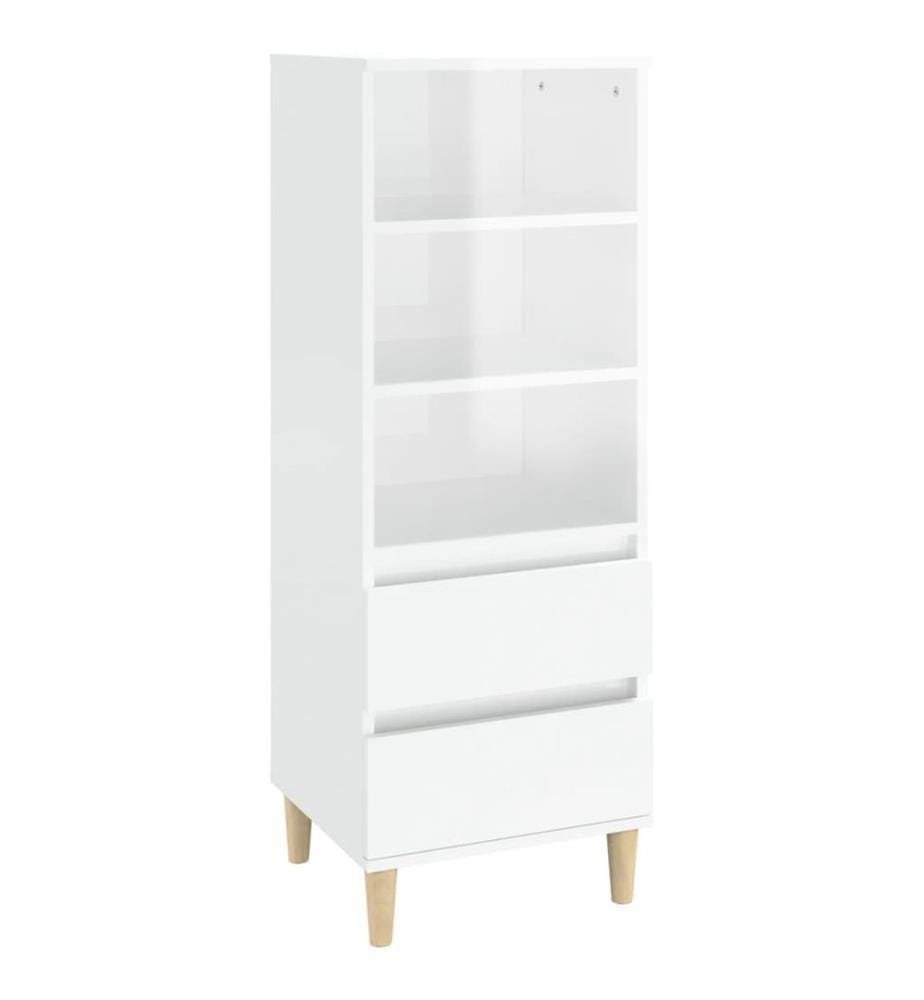 Highboard Hochglanz-Weiss 40x36x110 cm Holzwerkstoff