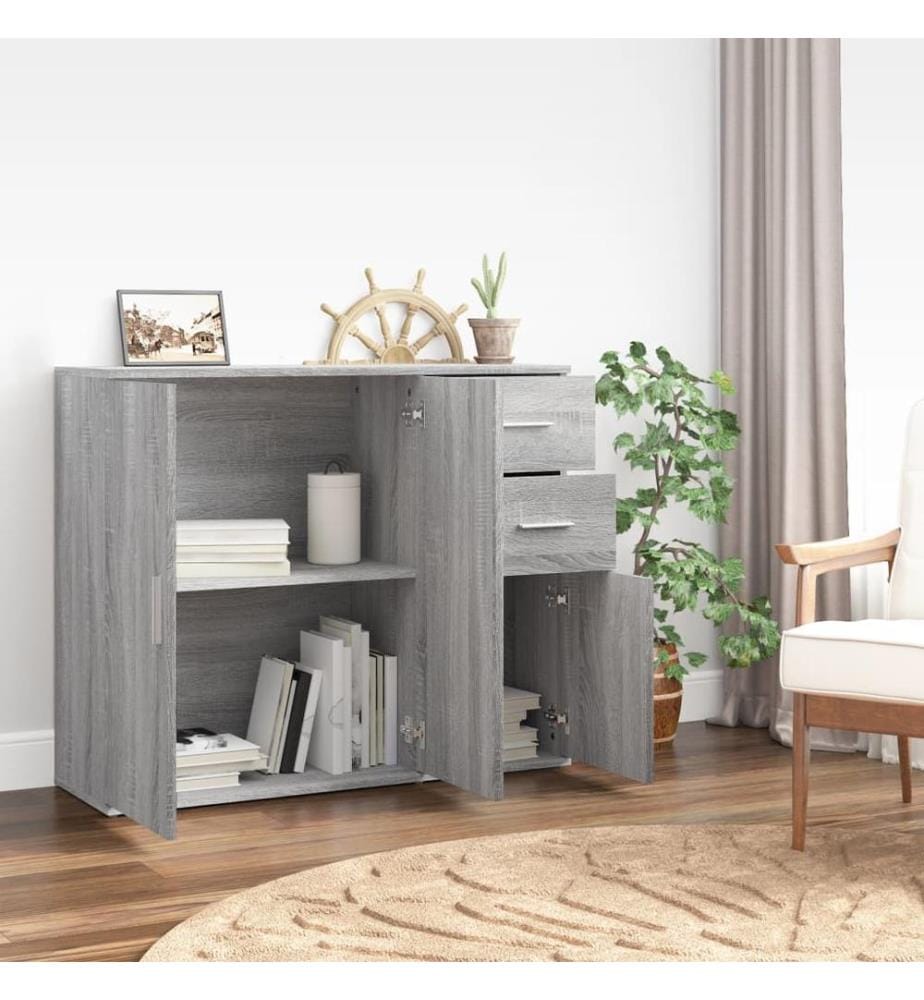 Sideboard Grau Sonoma 91x29,5x75 cm Holzwerkstoff