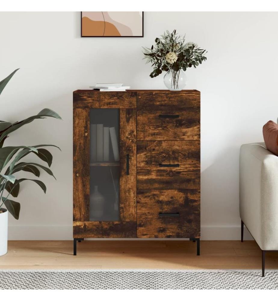 Sideboard Räuchereiche 69,5x34x90 cm Holzwerkstoff