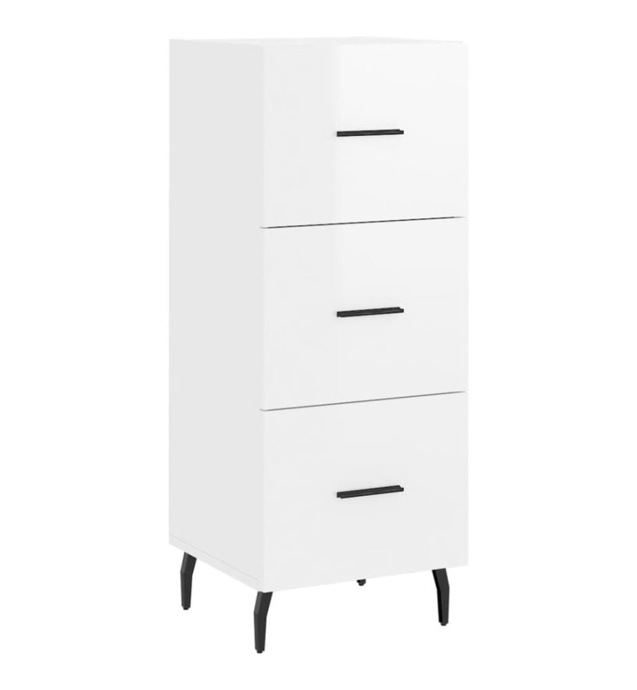 Sideboard Hochglanz-Weiss 34,5x34x90 cm Holzwerkstoff
