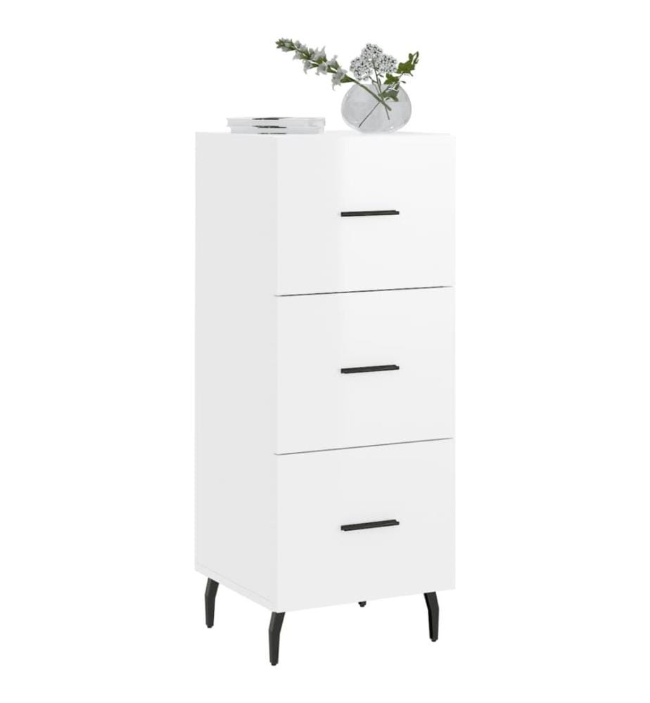 Sideboard Hochglanz-Weiss 34,5x34x90 cm Holzwerkstoff