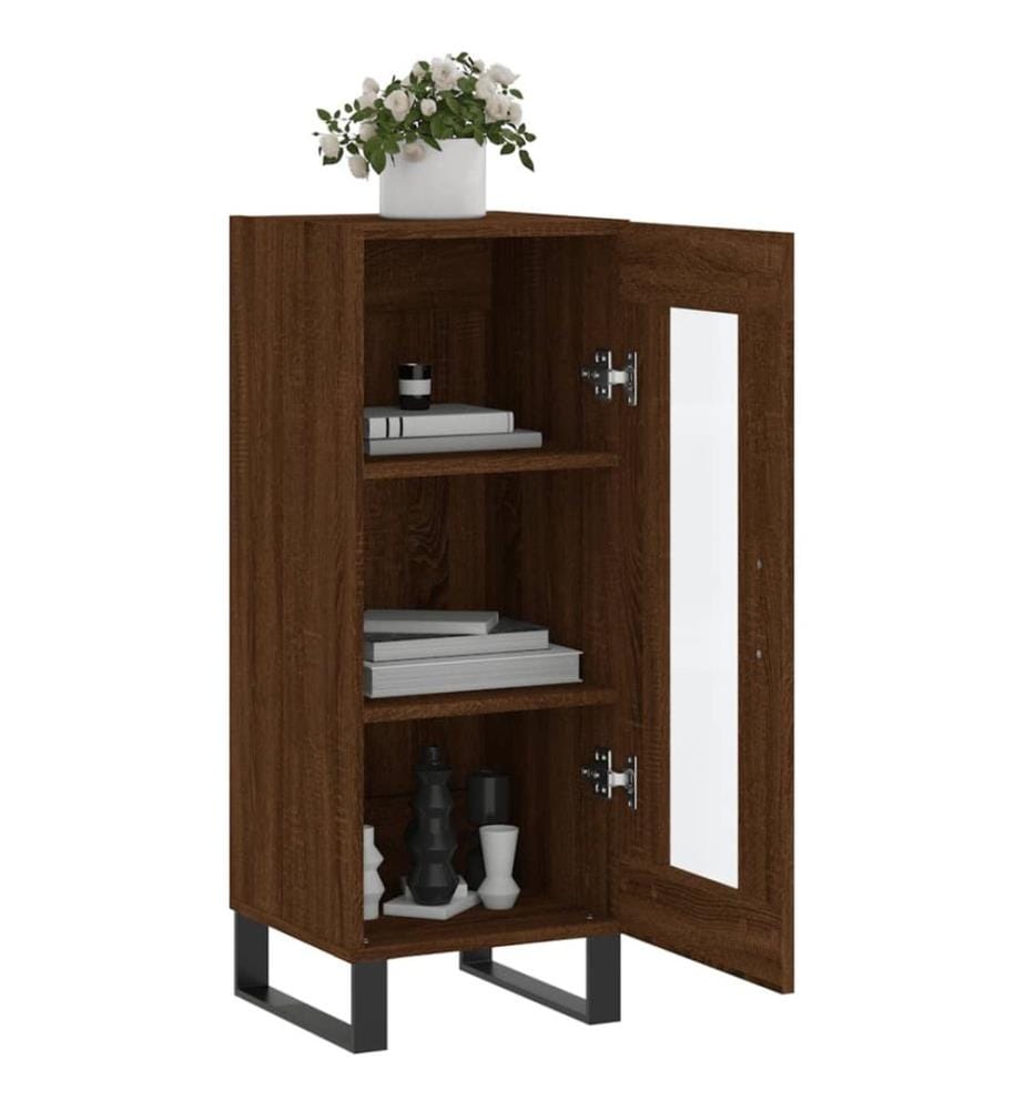 Sideboard Braun Eichen-Optik 34,5x34x90 cm Holzwerkstoff