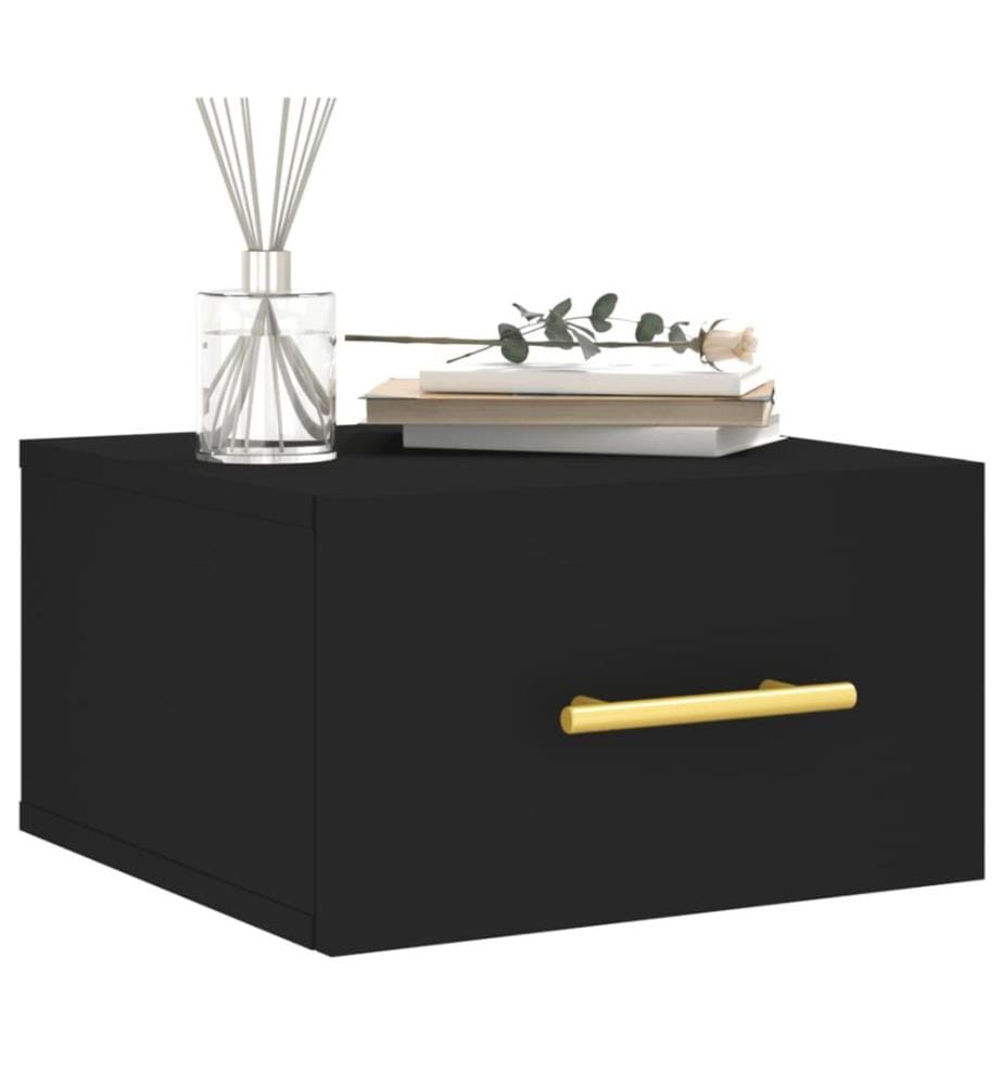 Wand-Nachttisch Schwarz 35x35x20 cm