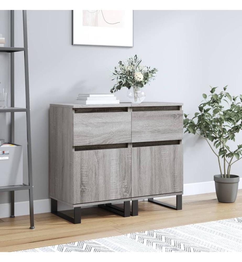 Sideboards 2 Stk. Grau Sonoma 40x35x70 cm Holzwerkstoff