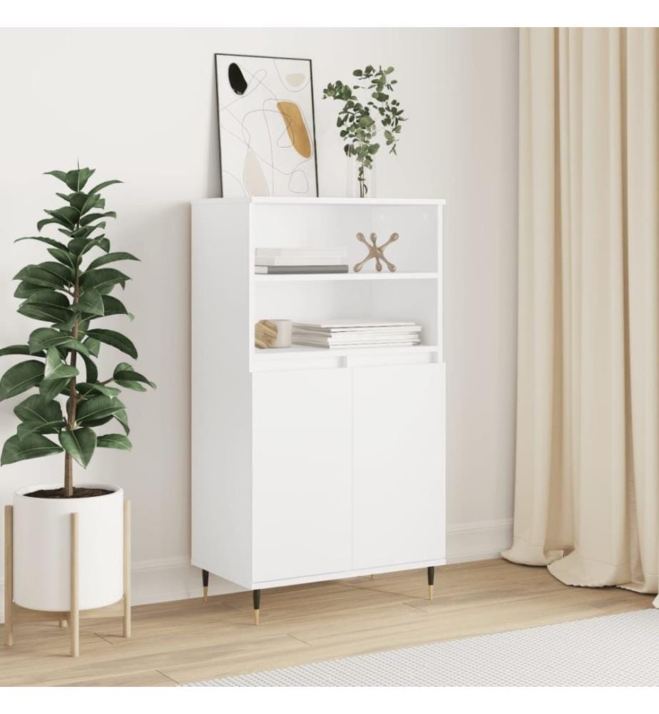 Highboard Weiss 60x36x110 cm Holzwerkstoff